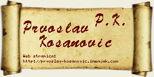 Prvoslav Kosanović vizit kartica